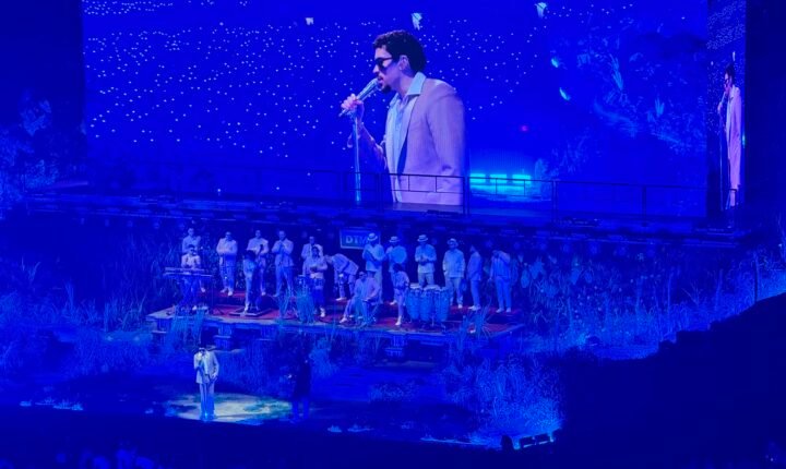 Bad Bunny performing onstage during his Puerto Rico concert residency in September 2025
