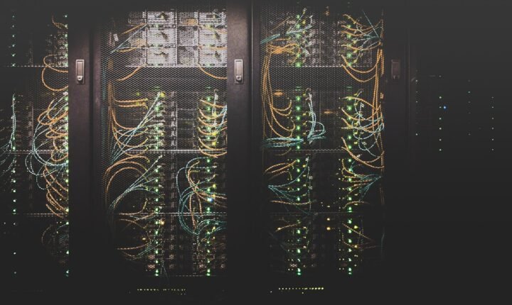 Rows of server racks in a modern data centre, illustrating controlled AI infrastructure