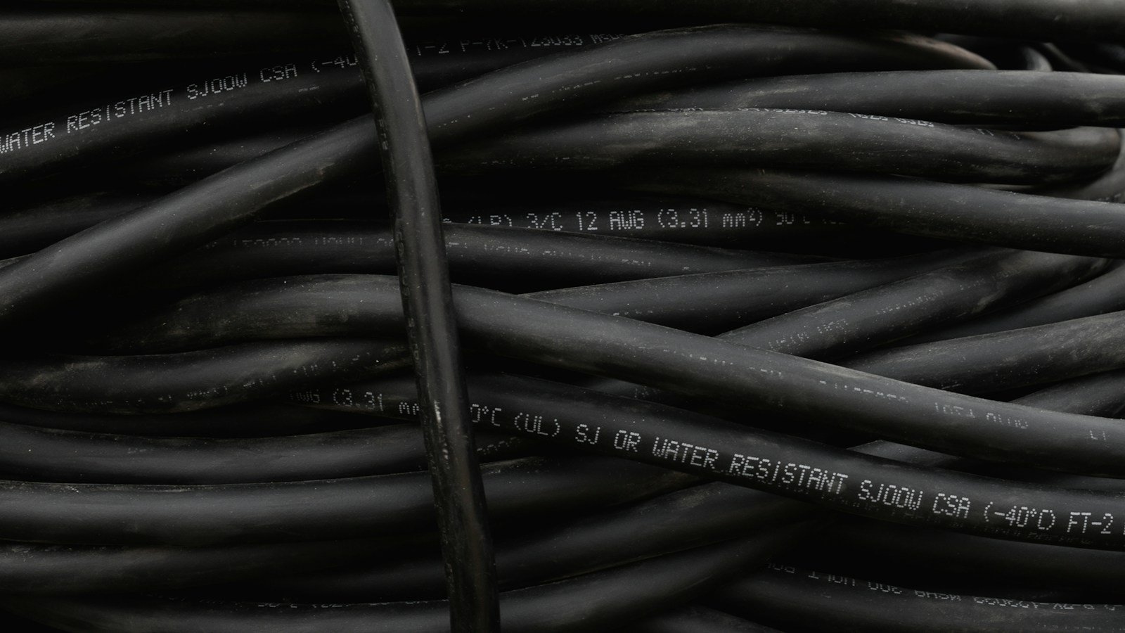 Industrial electrical cables illustrating low-carbon aluminium power distribution for an Amazon data centre