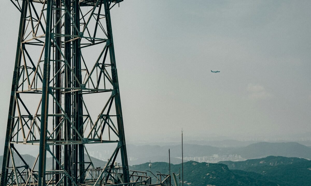 Electricity transmission tower illustrating the Asia electrification target for 2035