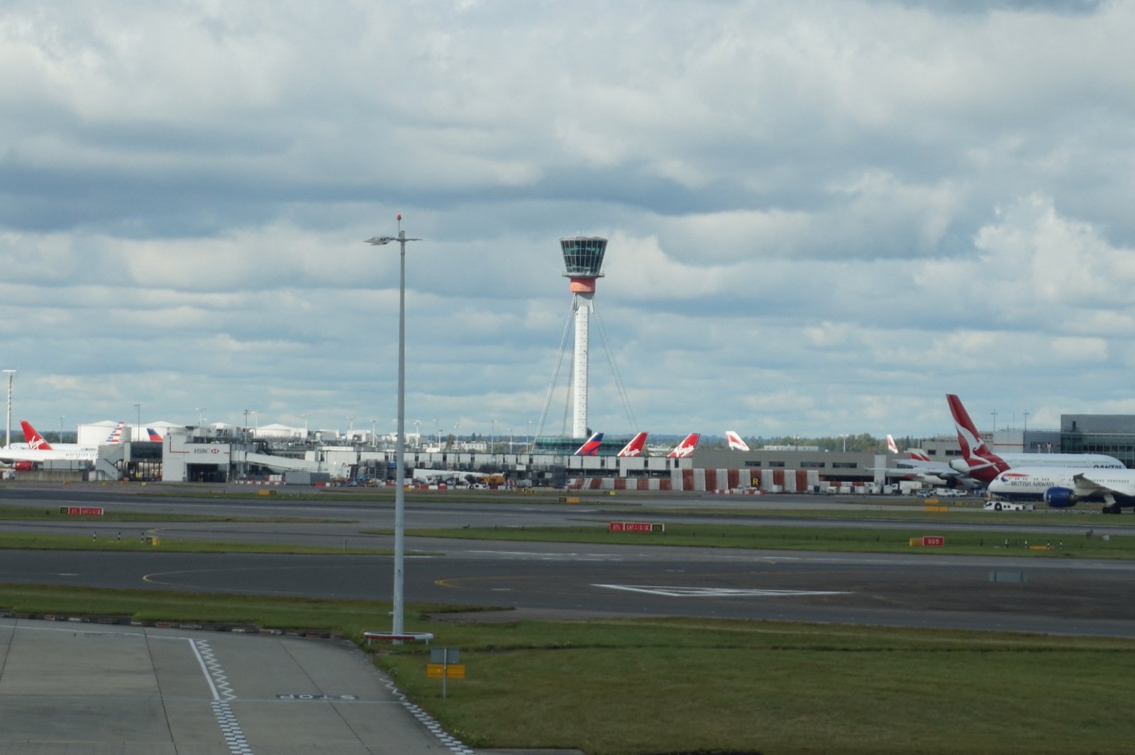 Heathrow Airport air traffic control tower, photographed in September 2017
