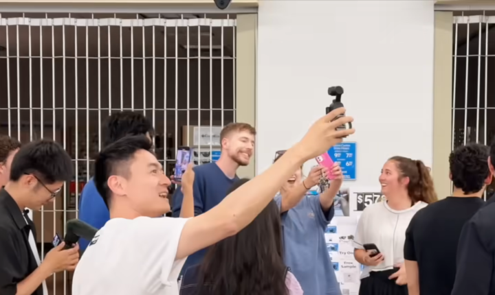 MrBeast photographed inside a Walmart store in 2025