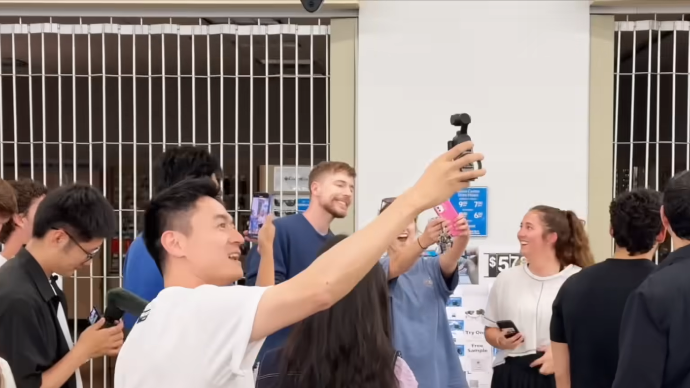 MrBeast photographed inside a Walmart store in 2025