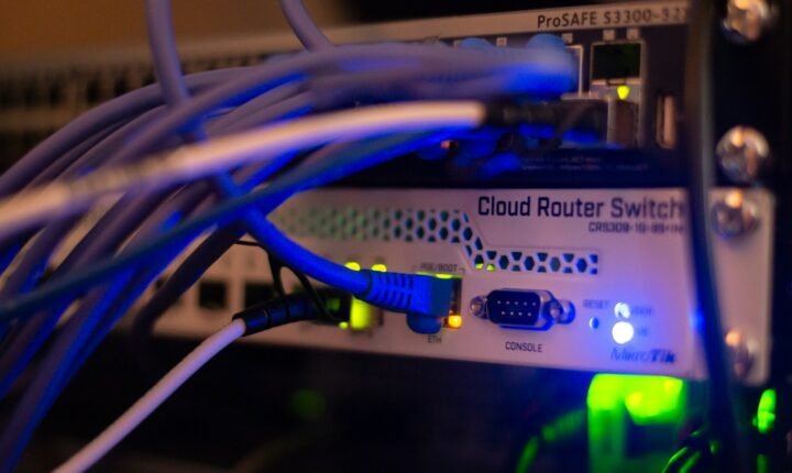 Network equipment and Ethernet cables illustrating the Google Gemini cybersecurity incident