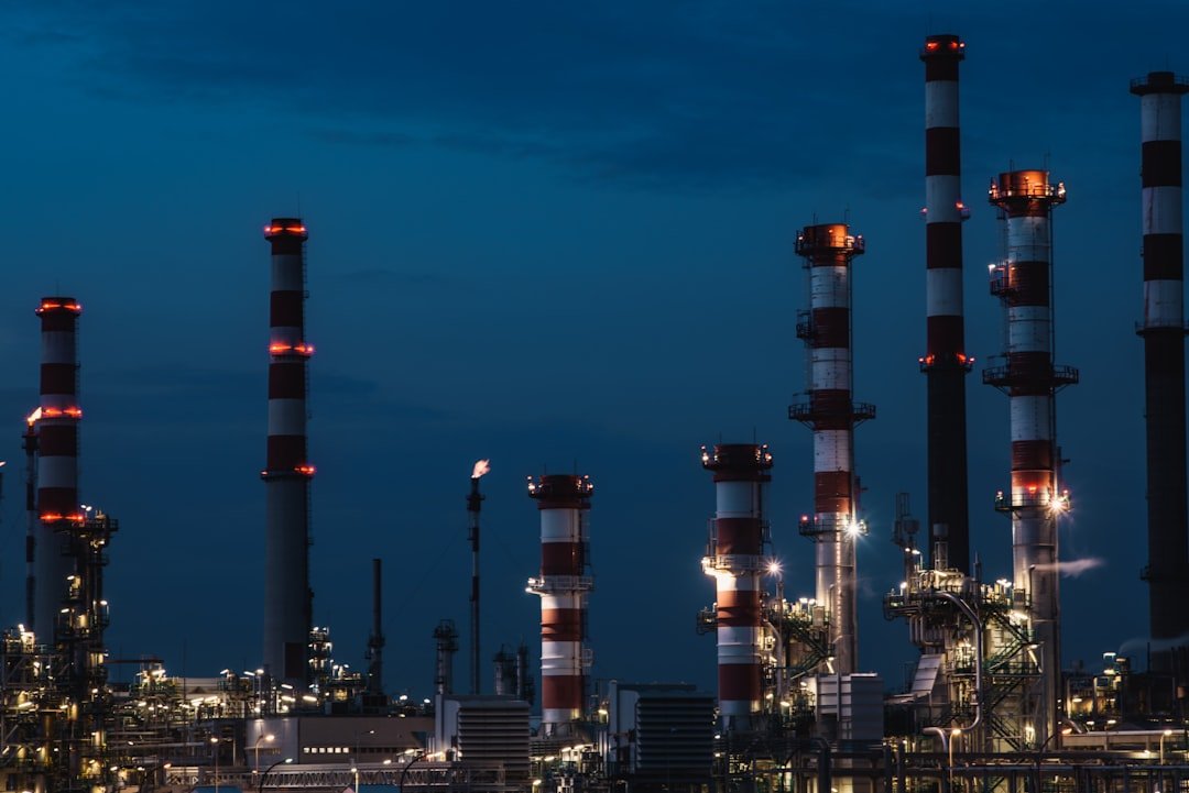 Industrial oil refinery complex, illustrative image for refinery investment story