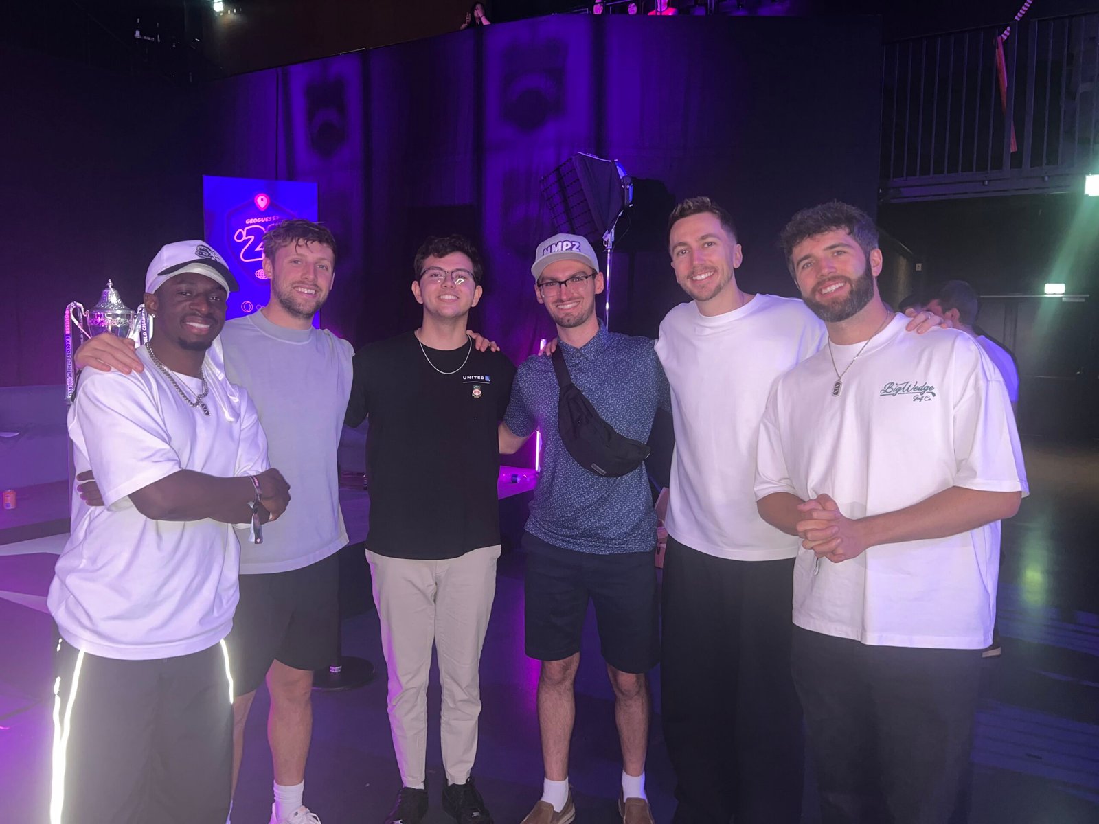 Sidemen members with giveaway winners at the 2025 GeoGuessr World Championship