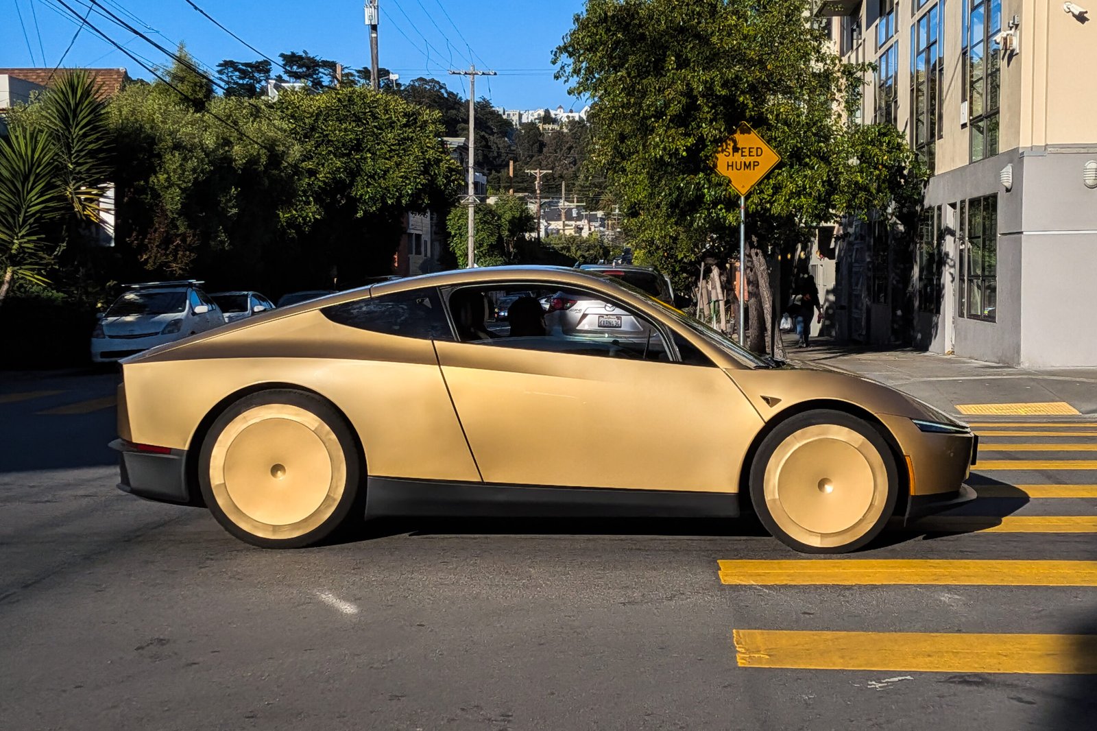 Tesla Cybercab driving in San Francisco in June 2026