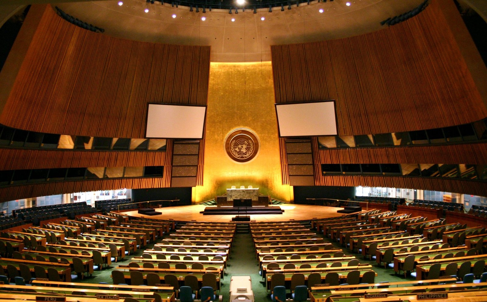 File photograph of the United Nations General Assembly hall in New York City