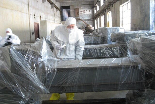 Yongbyon uranium enrichment facility in North Korea, photographed in 2008