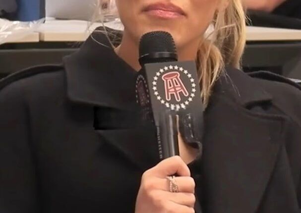 Alex Cooper speaking in an archival Barstool Radio Clips interview frame