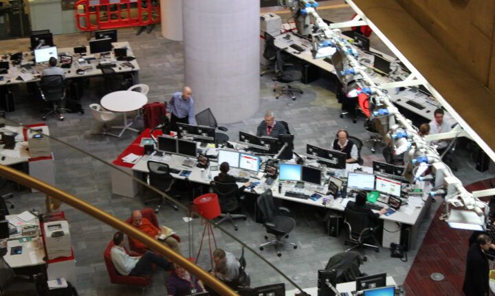 BBC Broadcasting House newsroom in London photographed on 18 December 2012