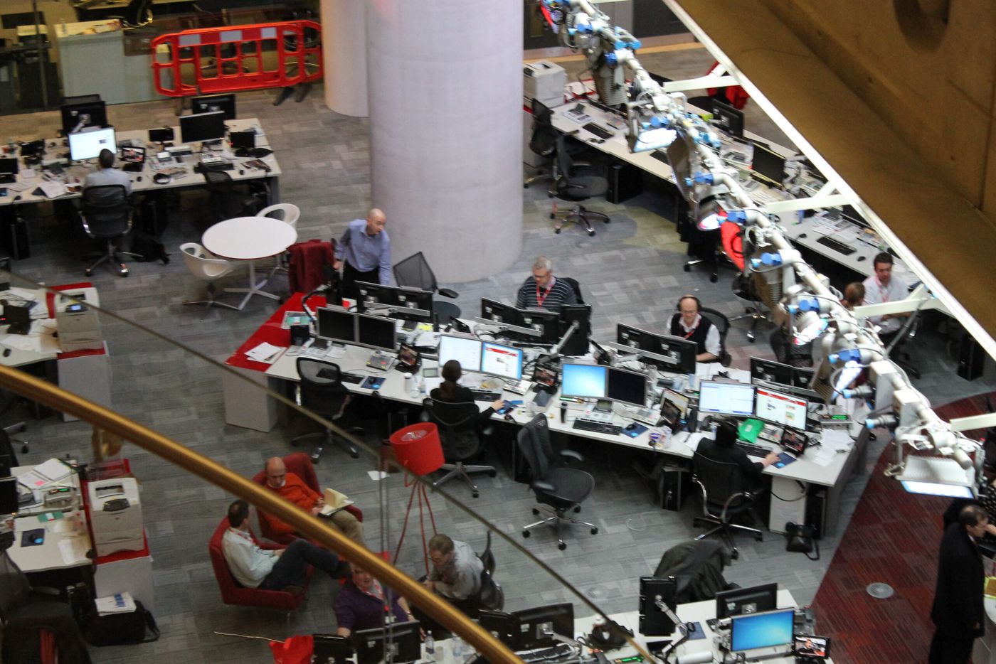 BBC Broadcasting House newsroom in London photographed on 18 December 2012