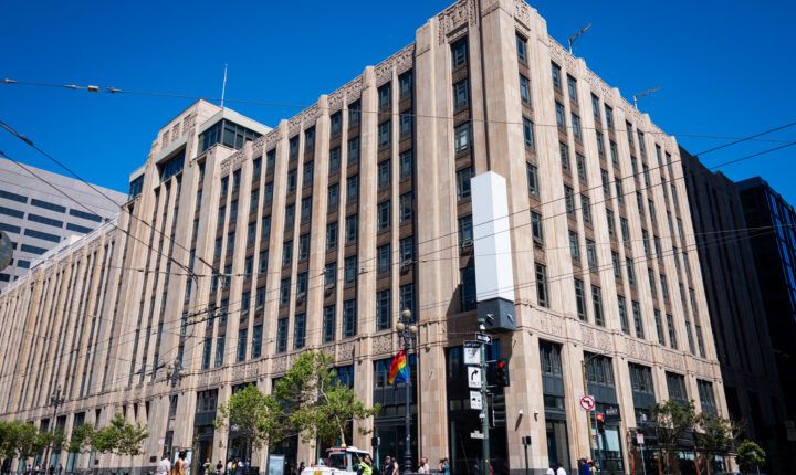 Market Street building that housed X’s San Francisco headquarters, photographed June 30, 2024