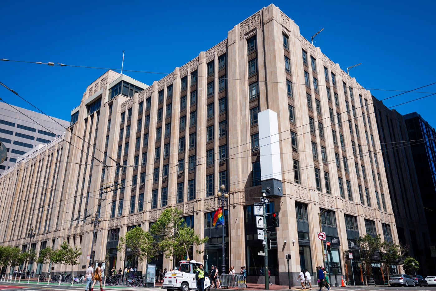 Market Street building that housed X’s San Francisco headquarters, photographed June 30, 2024