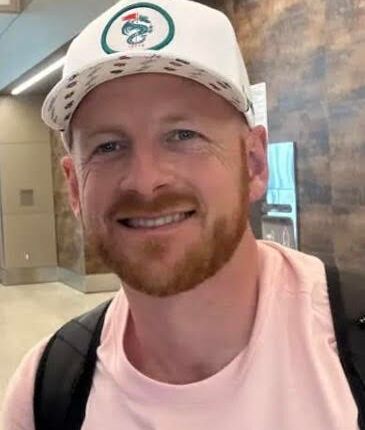 Dude Perfect co-founder Garrett Hilbert at a California airport in July 2023