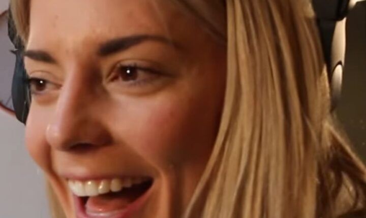 Grace Helbig appearing in a Vlogbrothers video in April 2016