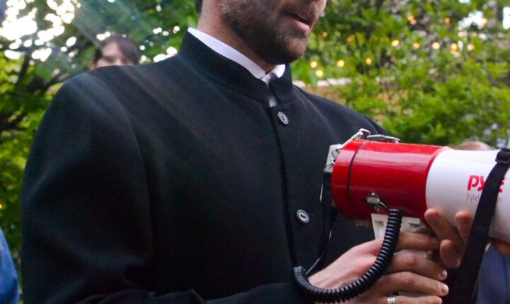 Hasan Piker speaking at a political rally in Philadelphia in April 2026