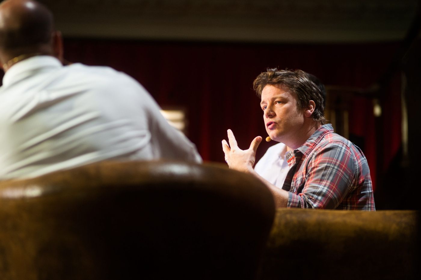 Jamie Oliver speaking at LeWeb London on June 19, 2012; archival photograph