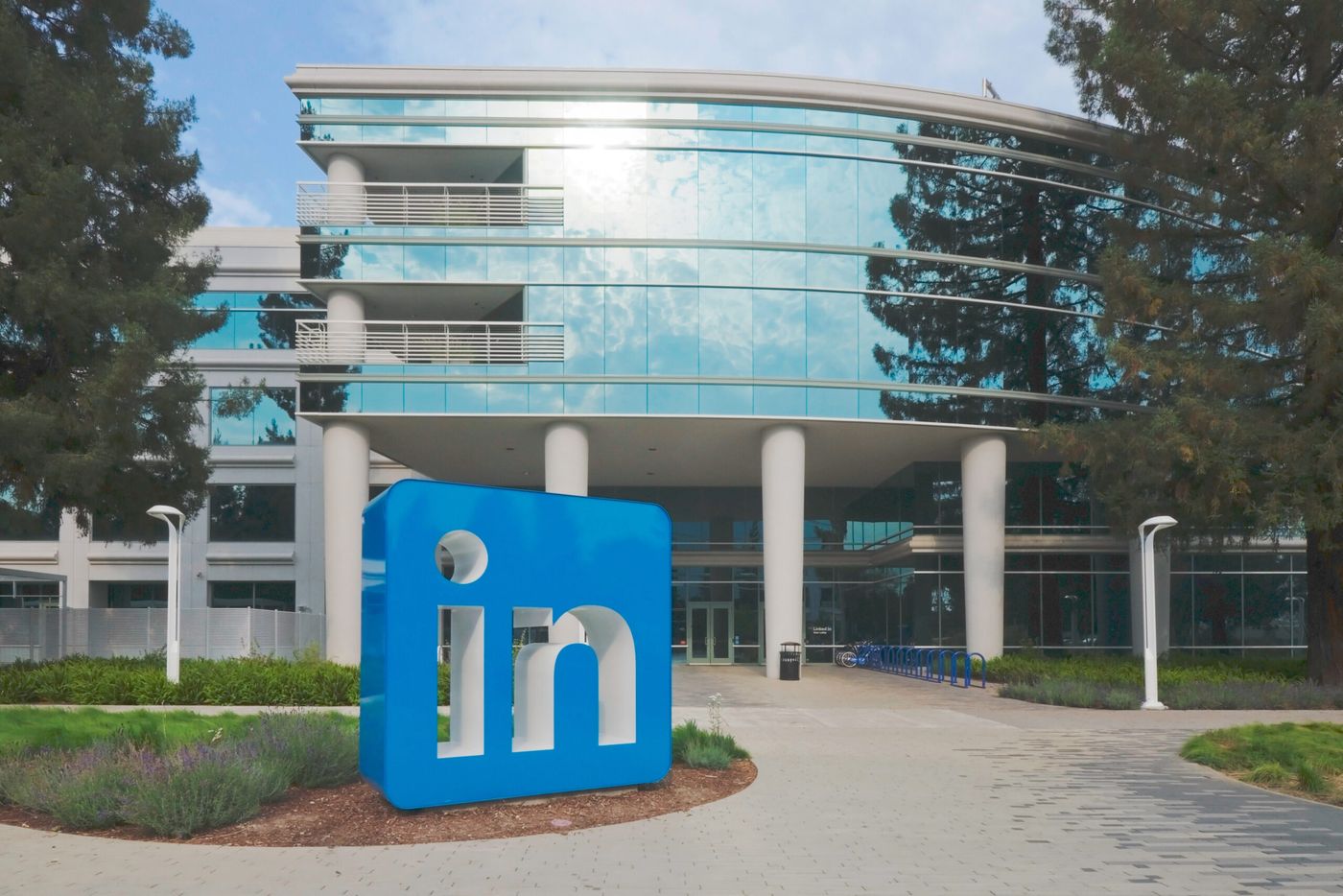 LinkedIn sign outside its Sunnyvale headquarters, photographed September 3, 2017