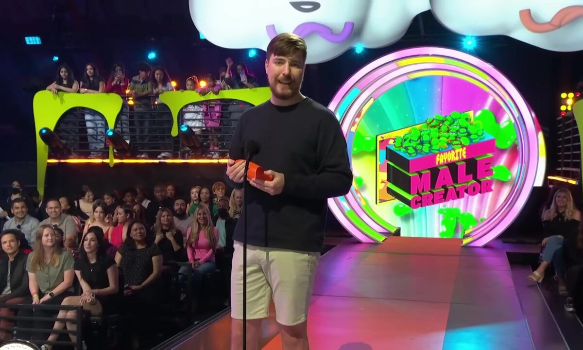MrBeast at the Kids Choice Awards on April 9, 2022; archival image