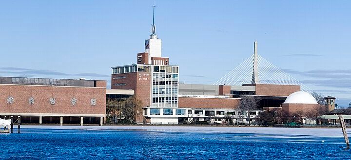 Museum of Science Boston on the Charles River, venue for Mark Rober’s October 2026 live event