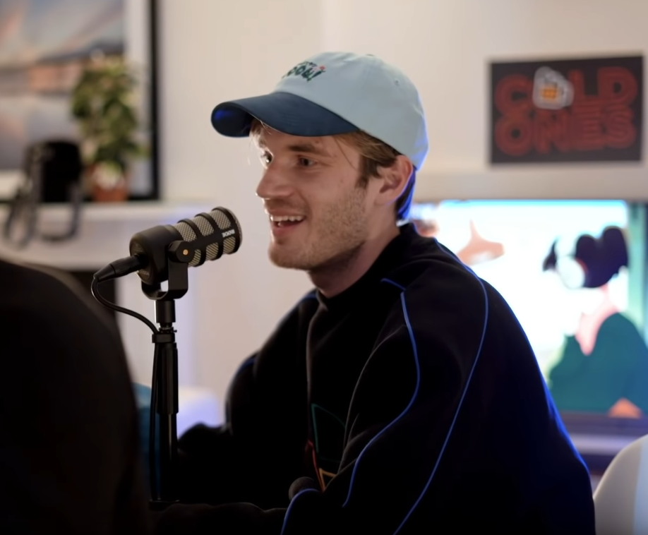 PewDiePie speaking during a 2019 Cold Ones podcast appearance