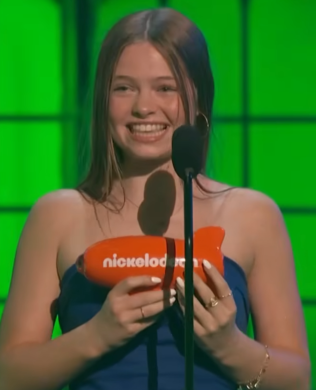 Salish Matter speaking onstage at the 2025 Kids’ Choice Awards on June 24, 2025.