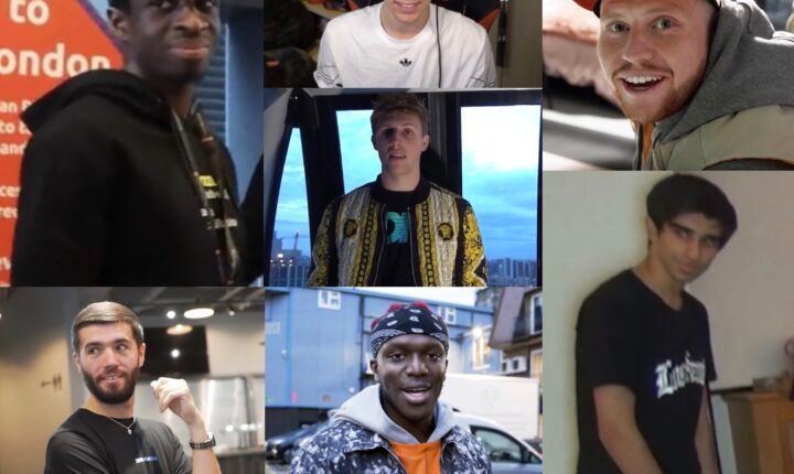 The seven Sidemen members shown in a licensed portrait collage
