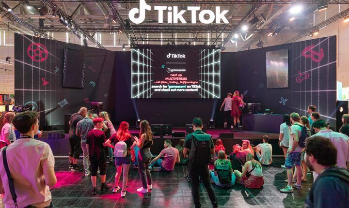 TikTok exhibition stand at Gamescom in Cologne, Germany, in August 2022