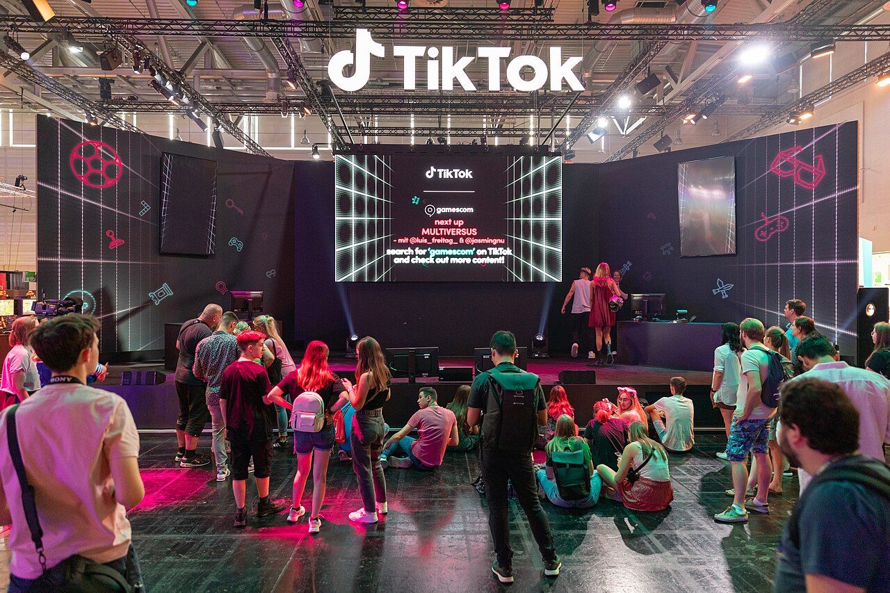 TikTok exhibition stand at Gamescom in Cologne, Germany, in August 2022
