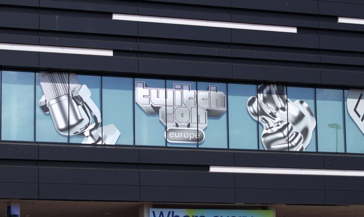 A TwitchCon Europe 2026 banner displayed at Rotterdam Ahoy