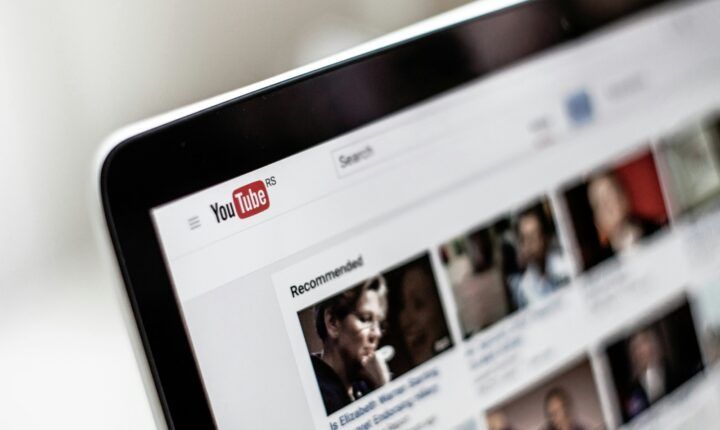 YouTube application displayed on a laptop screen