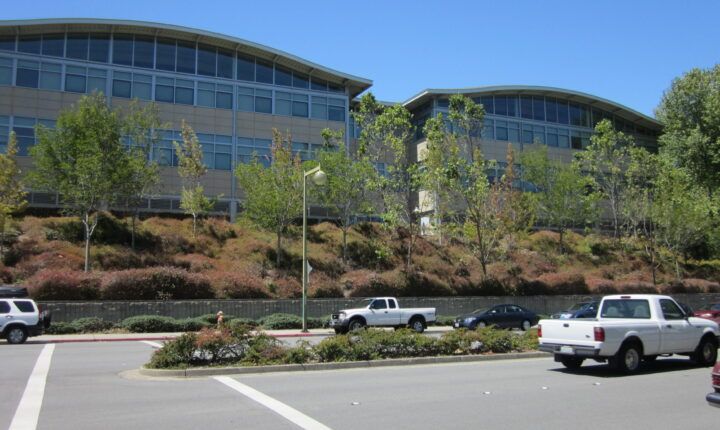 YouTube headquarters sign above an entrance in San Bruno, photographed August 9, 2010