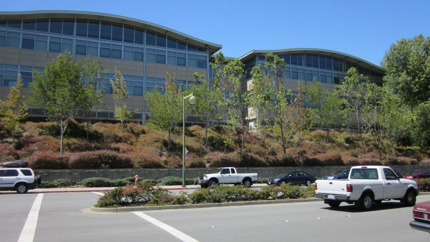 YouTube headquarters sign above an entrance in San Bruno, photographed August 9, 2010