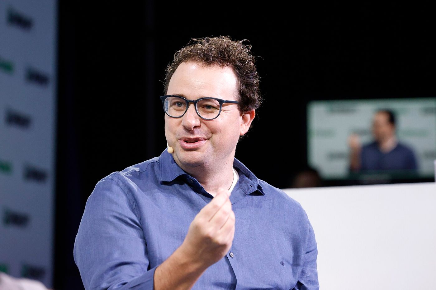 Anthropic IPO: CEO Dario Amodei speaking on stage at TechCrunch Disrupt 2023