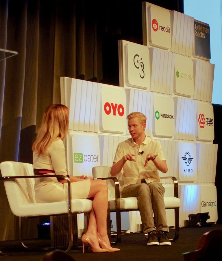 Reddit CEO Steve Huffman, who is planning a Reddit login wall, on stage at a Goldman Sachs conference